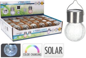 Pakabinama LED terasos lemputė Spalvota, skersmuo 6 cm, su saulės baterija