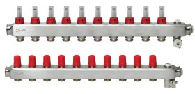 Grindinio šildymo kolektorius DANFOSS SSM-F, 1", 10+10 žiedų, 088U0760