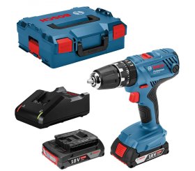Akumuliatorinis smūginis suktuvas BOSCH Professional GSB, 18V-21, 2x2.0Ah, sukimo momentas 21-55 Nm, 13 mm griebtuvas, lagaminas, 06019H1107