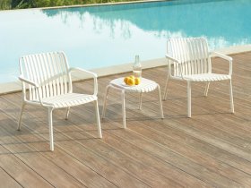 Sodo baldų komplektas NOVELLY HOME, 2 krėslai, 1 stalelis, pilkos sp., 1820/T-89