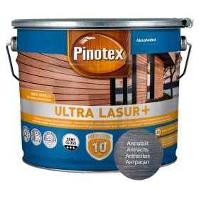 Medienos impregnantas PINOTEX Ultra OP Lasur+ Antracitas 10L