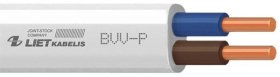 Instaliacinis kabelis LIETKABELIS Ydy P 300/500V 2*1,0, (BVV-P) plokšč. monol.(rul 25m)