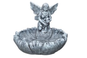 Sodo dekoracija Fėja, paukščių girdykla, pilkos sp., 27 x 23 x 17,5 cm.