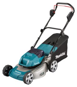 Akumuliatorinė vejapjovė MAKITA DLM460Z, 2 x 18 V, 46 cm, 60 l krepšys, metalinis korpusas, be akumuliatoriaus ir pakrovėjo