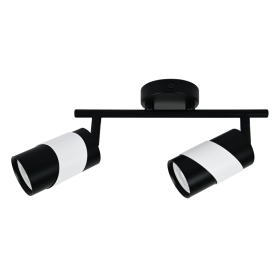 Kryptinis šviestuvas BALTIK GAISMA PRD-G0019-2, S-BK S-WH, 2 x GU10, 265x55x195 mm, baltos juodos sp.