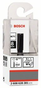 Pirštinė freza BOSCH HM, B=8 mm, l=20 mm, kotas 8 mm