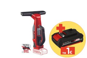 Akumuliatorinis langų valytuvas EINHELL BRILLIANTO Solo, purvino vandens talpa 100 ml, darbinis plotis 0,28 m