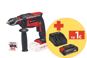 Akumuliatorinis smūginis gręžtuvas EINHELL TC-ID 18 Li Solo, smūgio greitis 41600 min-1, griebtuvas 1,5-13 mm, be akumuliatoriaus ir kroviklio