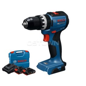 Akumuliatorinis smūginis gręžtuvas BOSCH Professional GSB 18V-52 , 18 V, komplekte 2x 2.0 Ah akumuliatoriai ir kroviklis, lagamine, 06019S0123