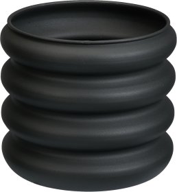 Lauko vazonas, metalinis, banguotas, juodos sp., 25 x 25 x 22,5 cm.