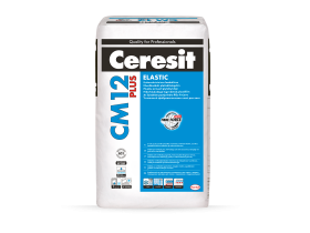 Plytelių klijai CERESIT CM12 ELASTIC PLUS, C2 TE, vidaus ir išorės darbams, 25 kg