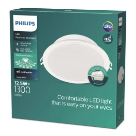 Montuojamas šviestuvas panelė PHILIPS Meson, įleidžiama, LED 12,5 W, 4000 K, 1300 lm, apvali, baltos sp., 140 mm skersmens