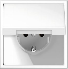Kištukinis lizdas LIREGUS Modern, 1 vietos, įleidžiamas, baltos sp., su įžeminimu, IP44, spyruokliniai pajungimo kontaktai, IKL16-208-01.M/WM