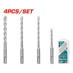 Grąžtų rinkinys TOTAL, betonui, SDS plus, (6-10 mm), 4 vnt., TACSD1945