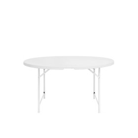 Apvalus sulankstomas lauko stalas HATIS, 122 x 74 cm, baltas