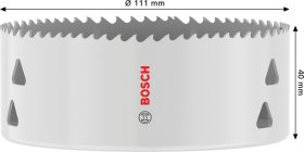 Grąžtas-karūna BOSCH HSS - Bi-metal, standartiniam adapteriui, 111 mm