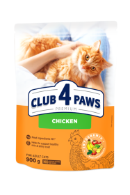Sausas kačių ėdalas CLUB4PAWS, vištiena, 900g