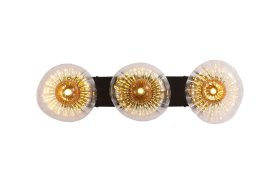 Pakabinamas šviestuvas SEARCHLIGHT Sunbeam, G9, 3 x 7W, 230V, skaidrus ir gintarinis raukšlėtas stiklas, 520 x 135 x 127 mm, 24122-3BK