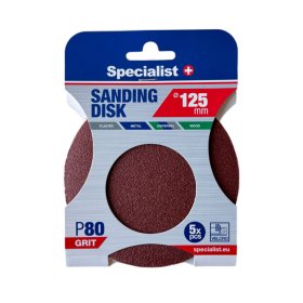 Šlifavimo diskas SPECIALIST+, P80, 125 mm, 5 vnt.