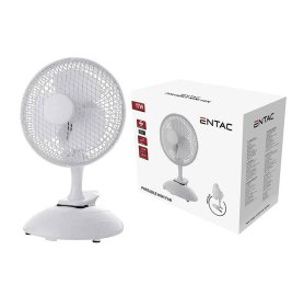 Stalinis ventiliatorius ENTAC Mini, 17W, su spaustuku, 197 x 189 x 290 mm, baltos sp