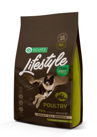 Sausas šunų ėdalas NATURE'S PROTECTION LIFESTYLE, be grūdų, suaugusių visų veislių šunų sausas pašaras, su paukštiena, 1,5kg