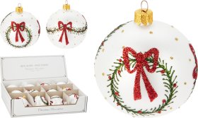 Eglutės žaisliukas, stiklas, 2 skirtingi dizainai, skersmuo 8 cm