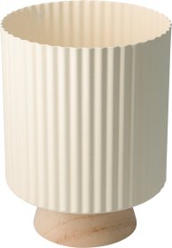 Kambarinis vazonas, metalinis, baltos sp., 18 x 18 x 23 cm.