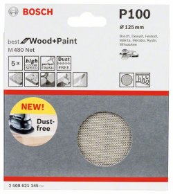 Šlifavimo tinklelis BOSCH M 480, 125 mm, G100, 5 vnt.