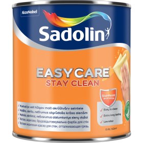 Vandeniniai sienų dažai SADOLIN Easycare Stay Clean, 0,9 l, BW bazė, nešvarumus atstumiantys