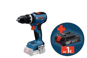 Akumuliatorinis smūg. suktuvas BOSCH Professional GSB 18 V-65, SOLO, 18 V, maks. sukimo momentas 65 Nm, be akumuliatoriaus ir kroviklio, 06019N3300