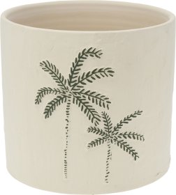 Kambarinis keraminis vazonas Palmės, smėlio sp., 13,8 x 13,8 x 12 cm.