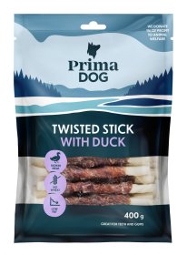 Skanėstas šunims PRIMADOG, antienos ir apdorotos odos lazdelė, 13cm, 45vnt, 400g