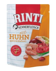 Konservuotas šunų ėdalas RINTI, su vištiena, maišelyje, 400g