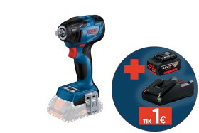 Akumuliatorinis smūginis veržliasukis BOSCH Professional GDS, 18V-210 C SOLO, sukimo momentas 90-160-210 Nm, 1/2" griebtuvas, 06019J0300, be akumuliatoriaus ir kroviklio