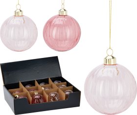 Eglutės žaisliukas, stiklas, 2 skirtingos sp., skersmuo 8 cm