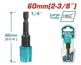 Atsuktuvų antgalių laikiklis TOTAL, su greito atleidimo funkcija, 1/4", 60 mm, TAC462602