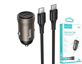 Automobilinis įkroviklis HOCO 62A, su Type C - Type C laidu, 30W įkrovimas, laido ilgis 1m