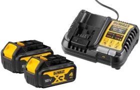 Akumuliatoriaus ir kroviklio komplektas DEWALT DCB1104P2-QW, 2 x 18 V, 5,0 Ah akumuliatoriai ir kroviklis DCB1104, 4 A
