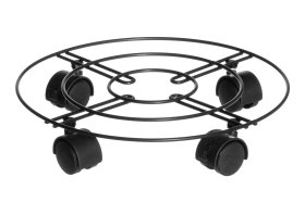 Padėklas vazonui su ratukais 4Living, juodos sp., 30 x 30 x 6 cm.