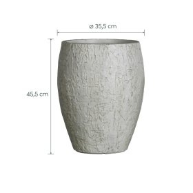 Keraminis lauko vazonas Cora II, aukštas, baltos sp., 35,5 x 35,5 x 45,5 cm.