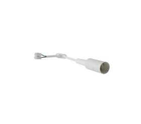 Lempos lizdas INTERTEC 45600, E14, plastikinis, remonto darbams, su laidu ir kontaktine kaladėle, baltos sp., 03187S