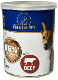 Konservuotas šunų ėdalas Premium Pet, mėsos paštetas su Jautiena 415g