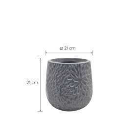 Keraminis lauko vazonas Ashora I, pilkos sp., 21 x 21 x 21 cm.