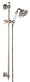 Dušo komplektas FERRO Retro, komplekte stovas 78 cm, dušo galvutės, 150 cm žarna, sendinta bronza, N160BR