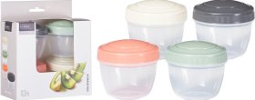 Produktų laikymo indelių rinkinys, 0,140 l, 4 vnt., skirtingų spalvų