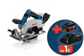 Akumuliatorinis diskinis pjūklas BOSCH Professional, GKS 18V-57-2 L Solo, disko skersmuo 165 mm, be akumuliatoriaus ir kroviklio