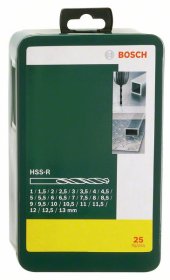 Grąžtų metalui rinkinys BOSCH HSS-R, 25 dalių
