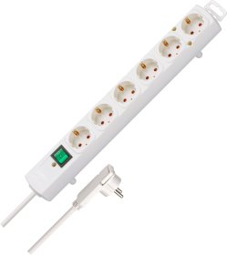Ilgiklis BRENNENSTUHL Comfort-Line Plus, 6 lizd., 2m, su įž., su jungikliu, 3x1,5, baltos sp., 1153320100
