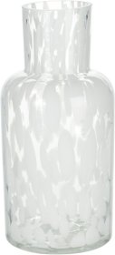 Vaza, stiklinė, 11 x 23 cm, baltos sp.