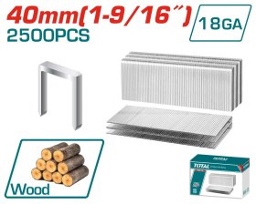 Kabės TOTAL, pneumatiniam pistoletui, 40 mm, Ga18,1.25X1.0 mm, 2500 vnt., TAC918402